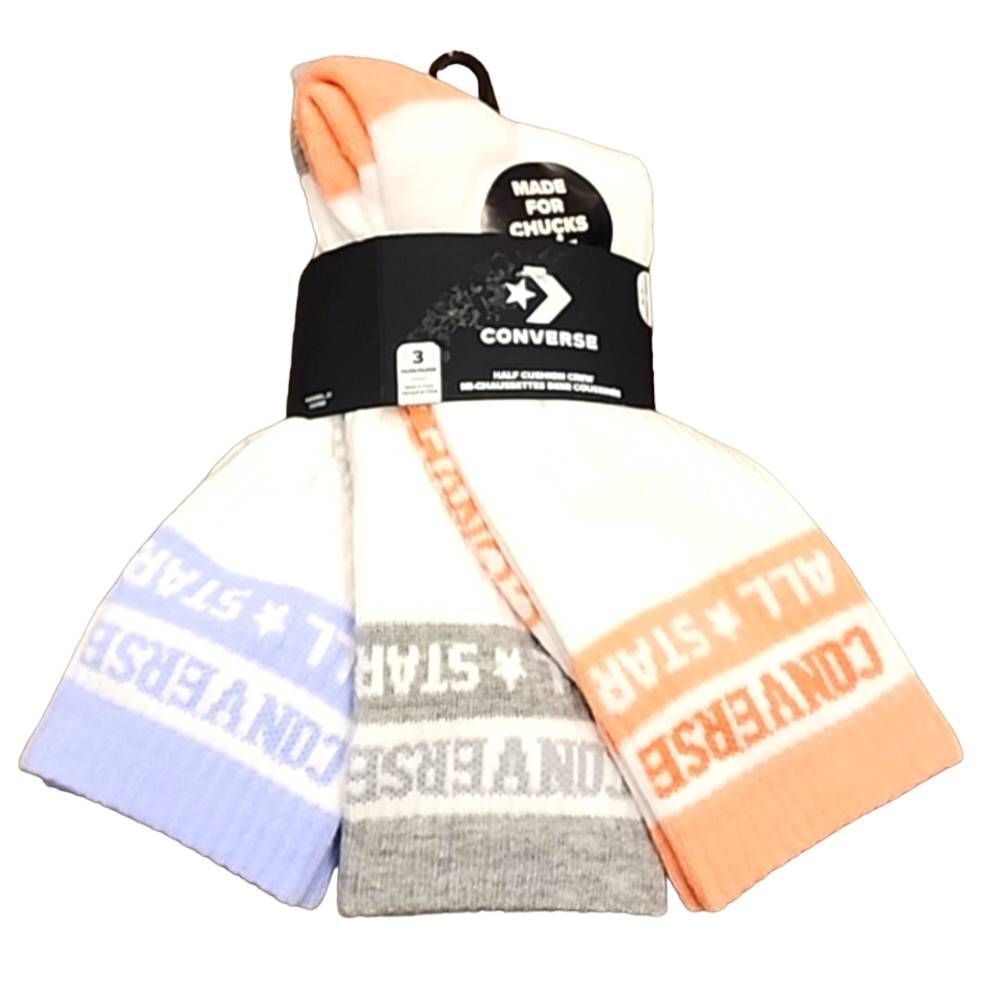 Converse All Star Made For Chucks Striped Logo Crew Socks